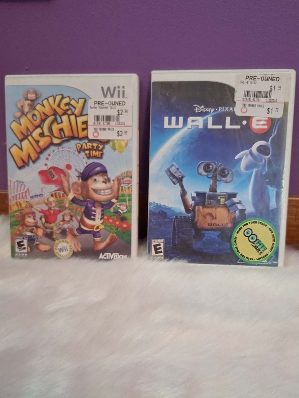 Wii WALL•E & Wii Monkey Mischief Set Of 2 Games